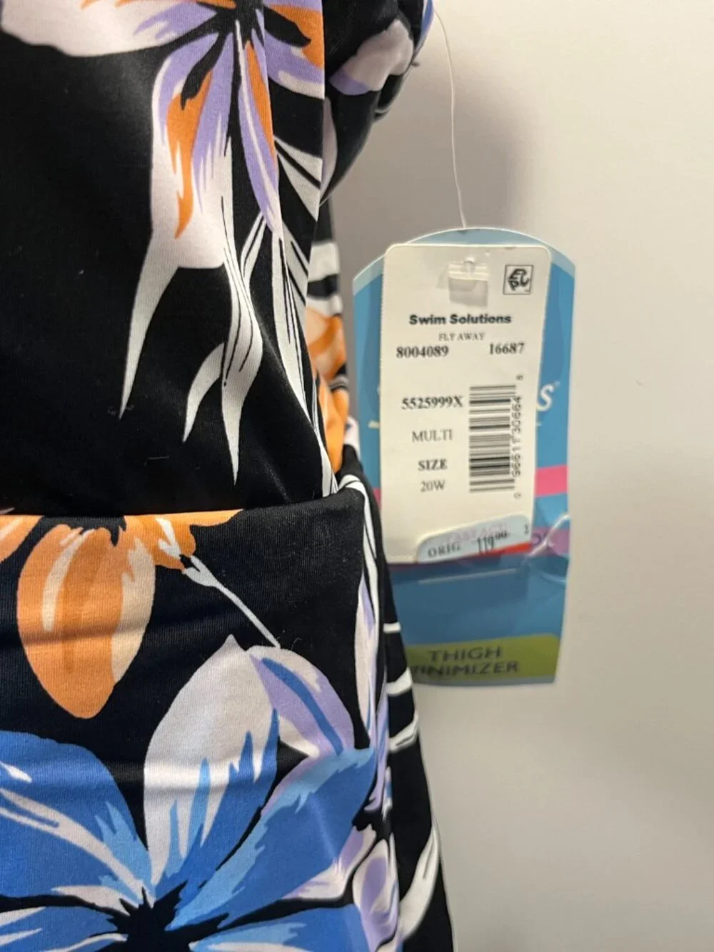 Swim Solutions Floral One-Piece Swim Dress - Size 20W - NWT $119 - Picture 3 of 7